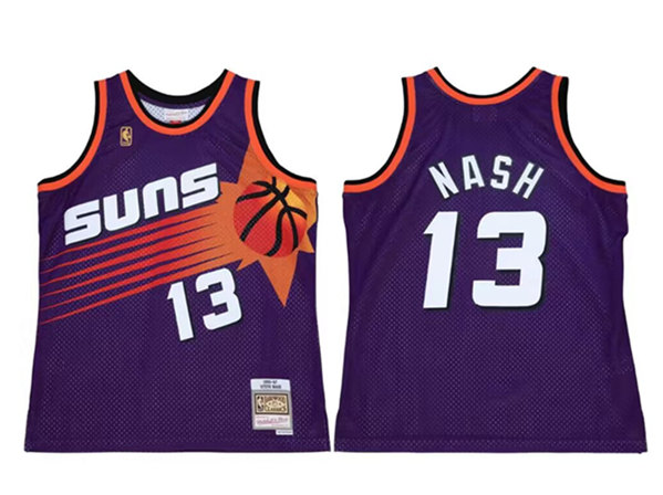 Men's Phoenix Suns #13 Steve Nash Purple Throwback Swingman Stitched Jersey Men's Phoenix Suns #13 Steve Nash Purple Throwback Swingman Stitched Jersey